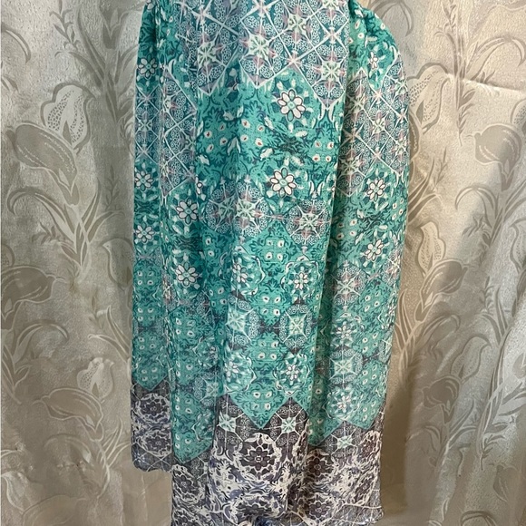 Christopher & Banks Turquoise Purple Long Sleeve Thin Top - Picture 3 of 5